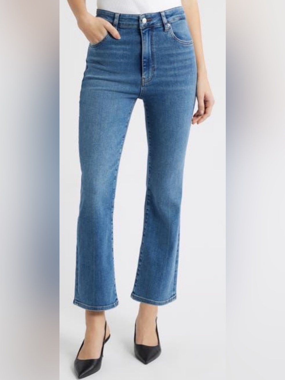7 For All Mankind - Luxe High Waist Slim Kick Cropped Jeans EUC Size 29